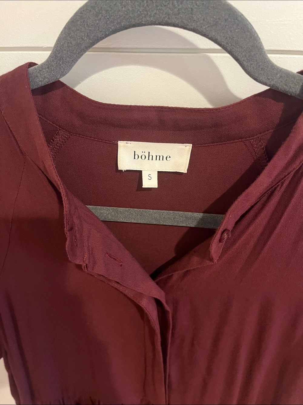Böhme Burgundy Tiered Maxi Dress small - Picture 2 of 4